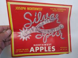 Solver Spurs Northwest Apples -etiketti / hedelmä- / vihanneslaatikon päätypainate