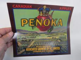 Penoka Canadian Apples -etiketti / hedelmä- / vihanneslaatikon päätypainate