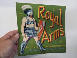 Royal Arms Citrus -etiketti / hedelmä- / vihanneslaatikon päätypainate