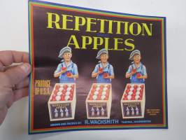 Repetition Apples -etiketti / hedelmä- / vihanneslaatikon päätypainate