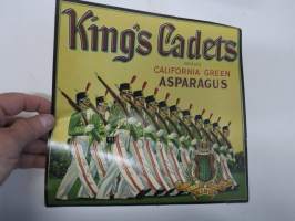 Kings Cadets California Green Asparagus -etiketti / hedelmä- / vihanneslaatikon päätypainate