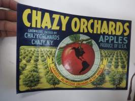 Chasy Orchards N.Y. Apples -etiketti / hedelmä- / vihanneslaatikon päätypainate
