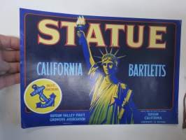 Statue California Bartletts -etiketti / hedelmä- / vihanneslaatikon päätypainate