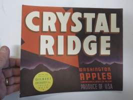 Crystal Ridge Washington Apples -etiketti / hedelmä- / vihanneslaatikon päätypainate