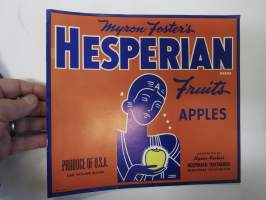 Hesperian Fruits - Apples -etiketti / hedelmä- / vihanneslaatikon päätypainate