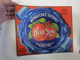 Wenatchee District Blue Seal Brand Apples -etiketti / hedelmä- / vihanneslaatikon päätypainate