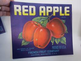 Red Apple Brand -etiketti / hedelmä- / vihanneslaatikon päätypainate