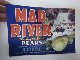 Mad River Washington State Pears -etiketti / hedelmä- / vihanneslaatikon päätypainate