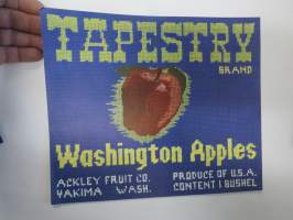 Tapestry Brand Washington Apples -etiketti / hedelmä- / vihanneslaatikon päätypainate