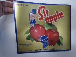 Sir Apple -etiketti / hedelmä- / vihanneslaatikon päätypainate