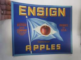 Ensign Brand Apples -etiketti / hedelmä- / vihanneslaatikon päätypainate