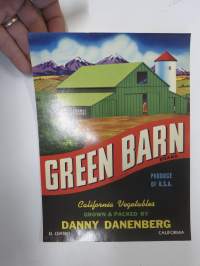 Green Barn California Vegetables -etiketti / hedelmä- / vihanneslaatikon päätypainate