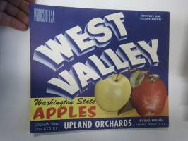 West Valley Washington State Apples -etiketti / hedelmä- / vihanneslaatikon päätypainate