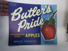 Butler´s Pride Washington State Apples -etiketti / hedelmä- / vihanneslaatikon päätypainate