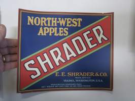 Shrader North-West Apples -etiketti / hedelmä- / vihanneslaatikon päätypainate