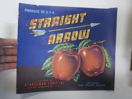 Straight Arrow Apples -etiketti / hedelmä- / vihanneslaatikon päätypainate