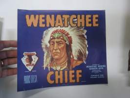 Wenatchee Chief Apples -etiketti / hedelmä- / vihanneslaatikon päätypainate