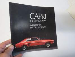 Ford Capri 1600, 2000, V-6 - Sexy European - Imported by Lincoln-Mercury 1970 USA -myyntiesite
