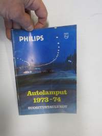Philips Autolamput 1973-74 suositustaulukot