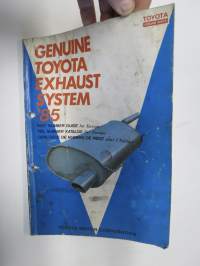 Toyota Exhaust System 1985 part number guide (alkuperäiset pakoputket) -tuoteluettelo
