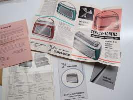 Schaub-Lorenz Transistorsuper-Programm 1961 Touring T 20, T 20 L, Weekend T 10, Golf T 20 -myyntiesite + Amigo T 20 L Service + T 20 L Bedfenungsanleitung ohje