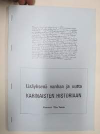 Lisäyksenä vanhaa ja uutta Karinaisten historiaan