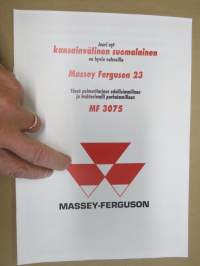 Massey-Ferguson 23 Europuimuri, MF 3075 traktori -myyntiesite