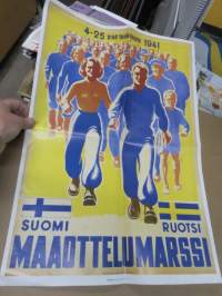 Maaottelumarssi 1941 - Sodan lehdet dokumentti 17 -juliste + lehti / lehdet, uustuotantoa / poster, reprint