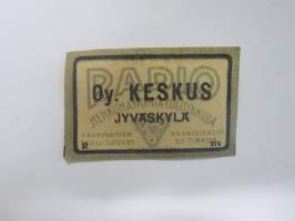 Oy. Keskus - Jyväskylä -tulitikkuetiketti