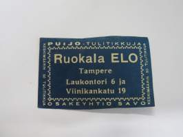 Ruokala Elo Tampere Laukontori -tulitikkuetiketti