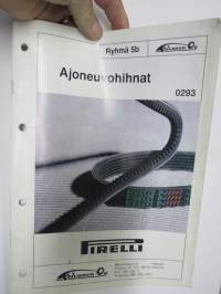 Pirelli ajoneuvohihnat  1993 -kuvasto / tuoteluettelo