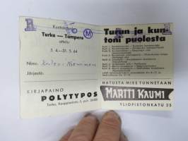 Kuntokävely Turku-Tampere ottelu 1964