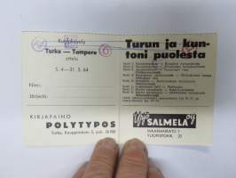 Kuntokävely Turku-Tampere ottelu 1964