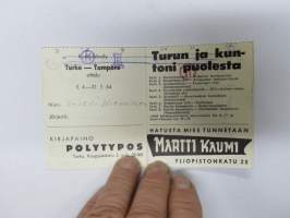 Kuntokävely Turku-Tampere ottelu 1964