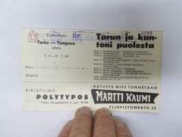 Kuntokävely Turku-Tampere ottelu 1964