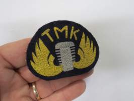 TMK (Turun Moottorikerho) -kangasmerkki 1960-luvulta