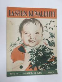 Lasten Kuvalehti 1947 nr 4-5, uskonnollinen lastenlehti, sis. mm. kuvalllisen esittelyn kummilapsista, ym.