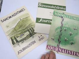 Sanomalehtimies - Journalisten 1950 nr 3-4 + 1949 nr 3-4 + 1945 nr 2-3, 3 eri numeroa yhdessä,mm. kokous Kuopiossa - Kuopion alueen asioita, järjestöasioita...