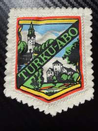 Turku, Åbo -kangasmerkki / matkailumerkki / hihamerkki / badge -pohjaväri valkoinen