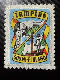 Tampere, Suomi - Finland -kangasmerkki / matkailumerkki / hihamerkki / badge -pohjaväri valkoinen