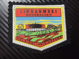 Linnanmäki, Borgbacken -kangasmerkki / matkailumerkki / hihamerkki / badge -pohjaväri musta