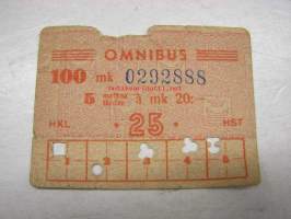 HKL / HST Omnibus 5 matkaa á 20,00 -matkalippu