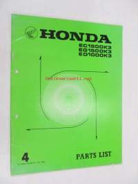Honda Generator EC1500K3, EG1500K3, ED1000K3 parts list 4 -varaosaluettelo