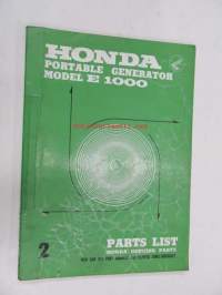 Honda Portable Generator E1000 parts list 2 -varaosaluettelo