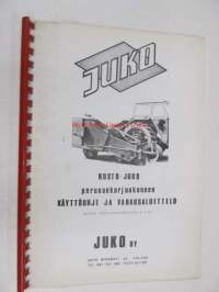 Nosto-Juko perunankorjuukoneen käyttöohje ja varaosaluettelo alkaen valmistusnumerosta N 4-66