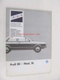 Audi 80 > Mod. 76 Genuine Parts Illustrated Catalogue 1988 -varaosaluettelo
