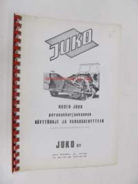 Juko Nosto-Juko perunankorjuukoneen käyttöohje ja varaosaluettelo alkaen valmistusnumerosta N 4-66