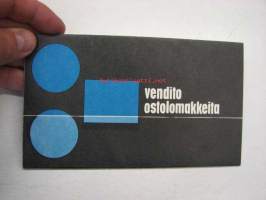 Vendito ostolomakkeita, sisältää Helsingin ostopaikkaluettelon, käyttöohjeet