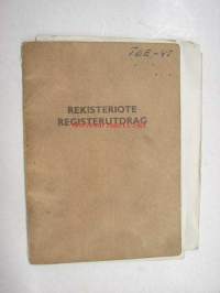 Ford Taunus 2D Sedan 1952, rekisterinro TBE-45, Kalevi Seppä, Noormarkku -rekisteriote