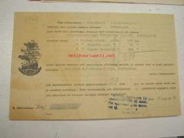 Höyrylaiva J.L. Runeberg / Siirtomaatavarain Tukkuliike Oy 20.6.1928 -konossomentti / laivarahtikirja 